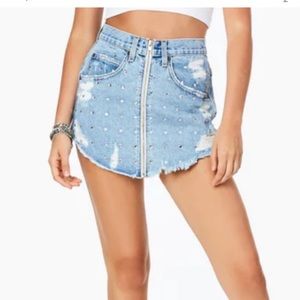 CARMAR Jean Studded Skirt